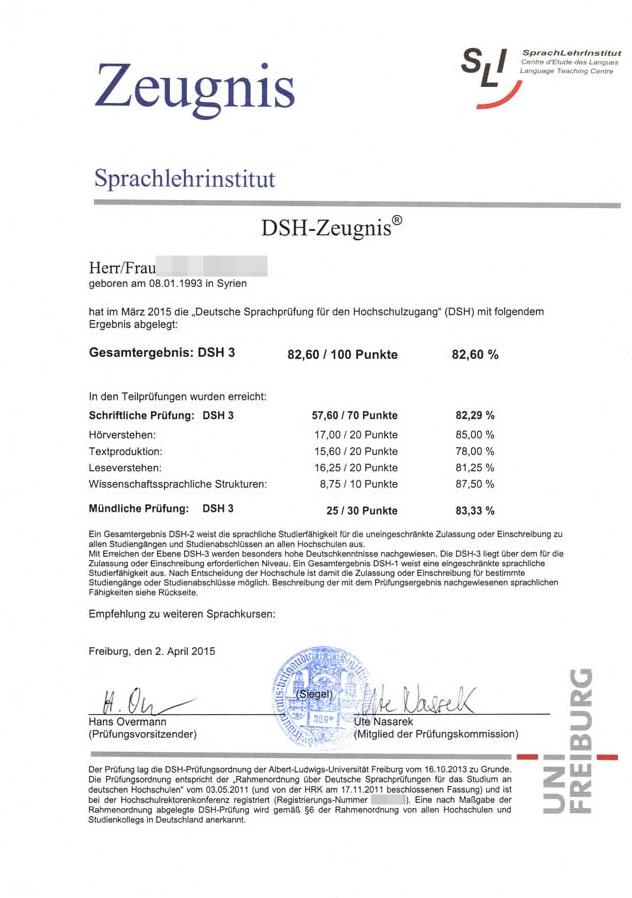 Comprare il certificato DSH in lingua Tedesca
