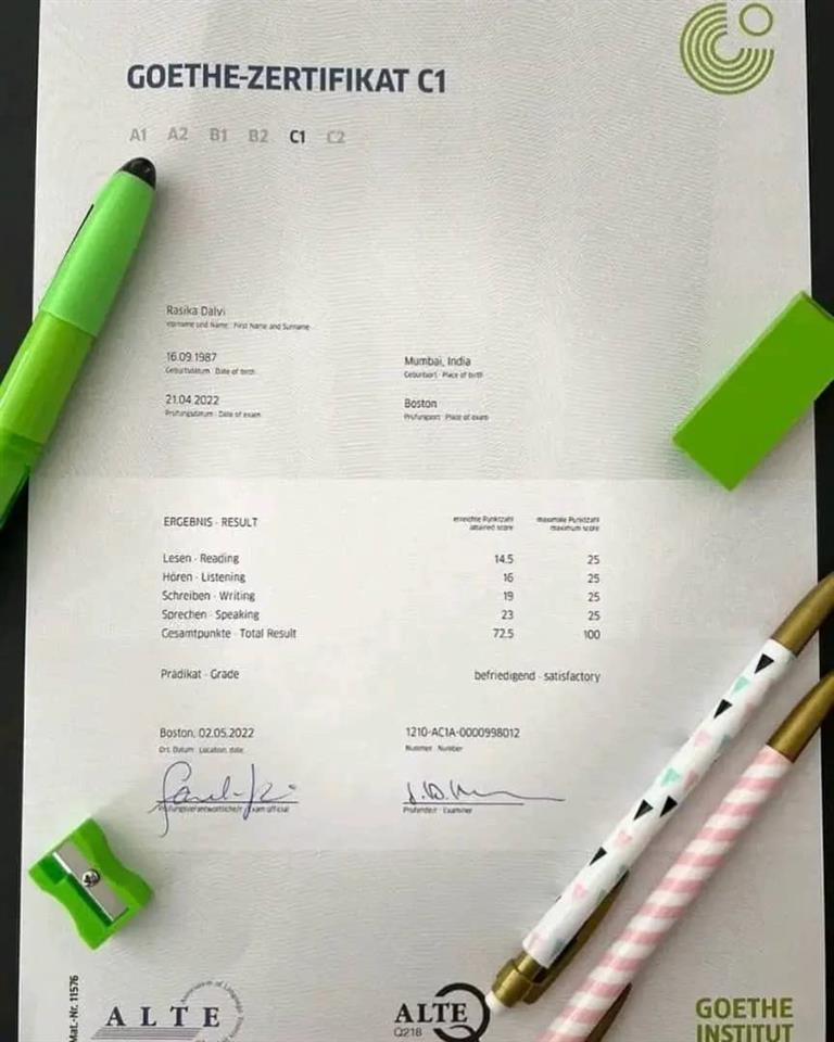 Kurze Erläuterung der Struktur der Goethe-Prüfung