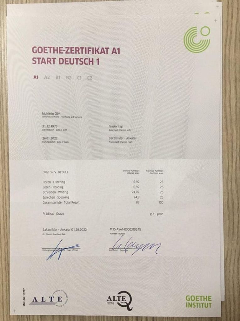 TestDaf-Zertifikat online kaufen
